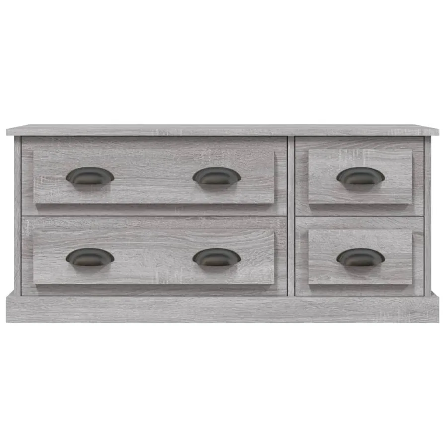Meuble TV sonoma gris 100x35,5x45 cm bois d'ingénierie - 6