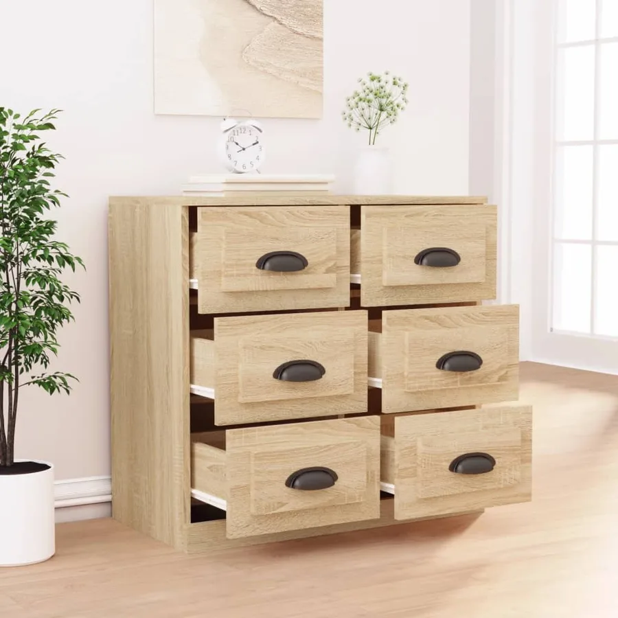 Buffet chêne sonoma 70x35,5x67,5 cm bois d'ingénierie - 3