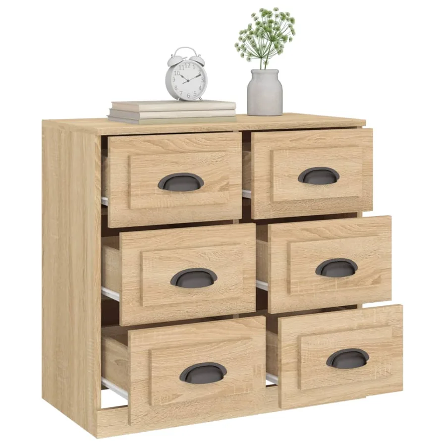 Buffet chêne sonoma 70x35,5x67,5 cm bois d'ingénierie - 5