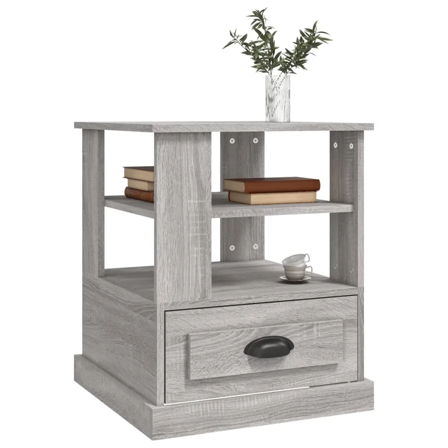 Table d'appoint sonoma gris 50x50x60 cm bois d'ingénierie - 4