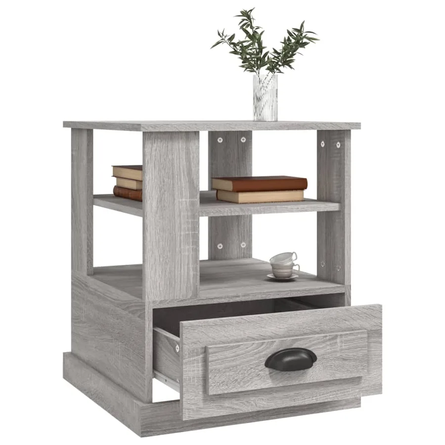 Table d'appoint sonoma gris 50x50x60 cm bois d'ingénierie - 5