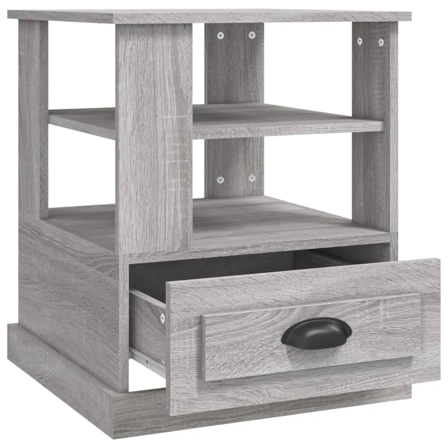 Table d'appoint sonoma gris 50x50x60 cm bois d'ingénierie - 8