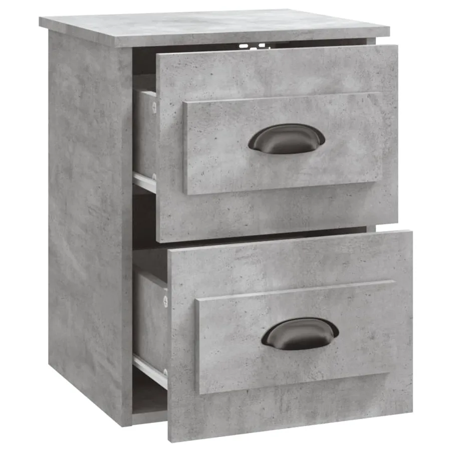 Table de chevet murale gris béton 41,5x36x53 cm - 6