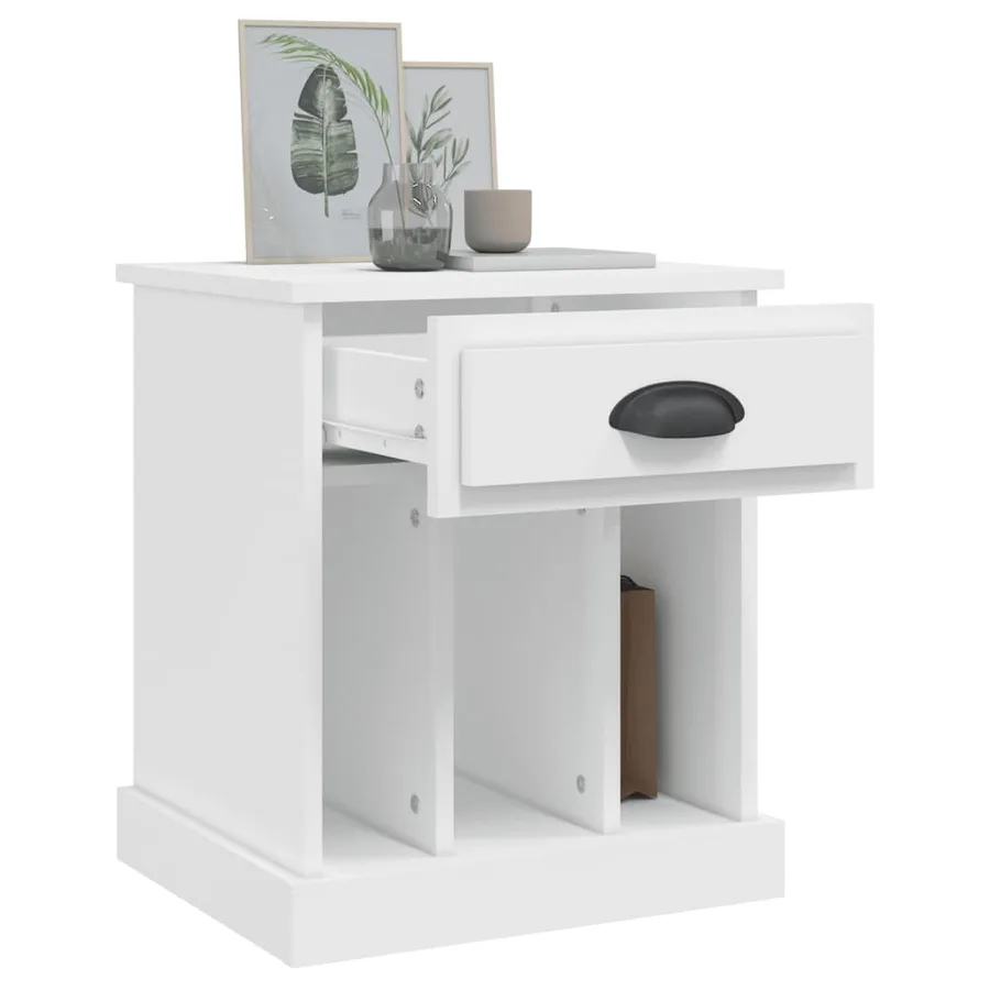 Table de chevet blanc 43x36x50 cm - 5