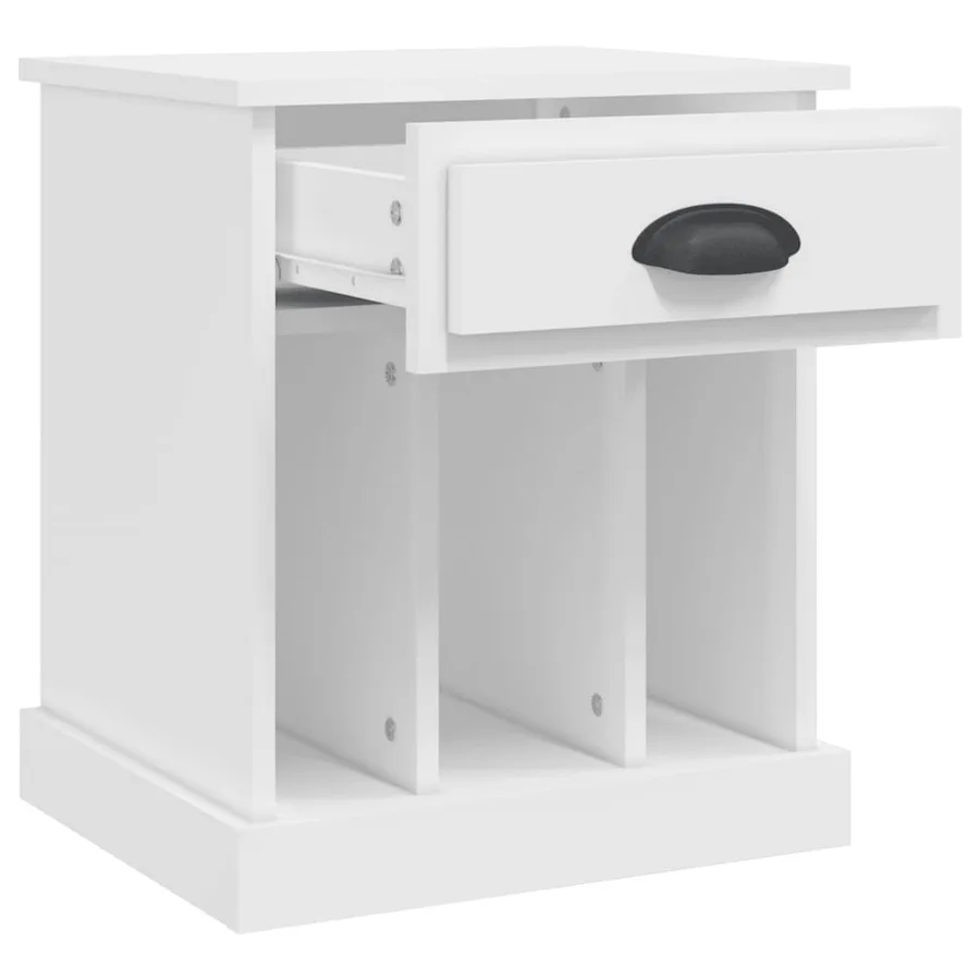 Table de chevet blanc 43x36x50 cm - 6