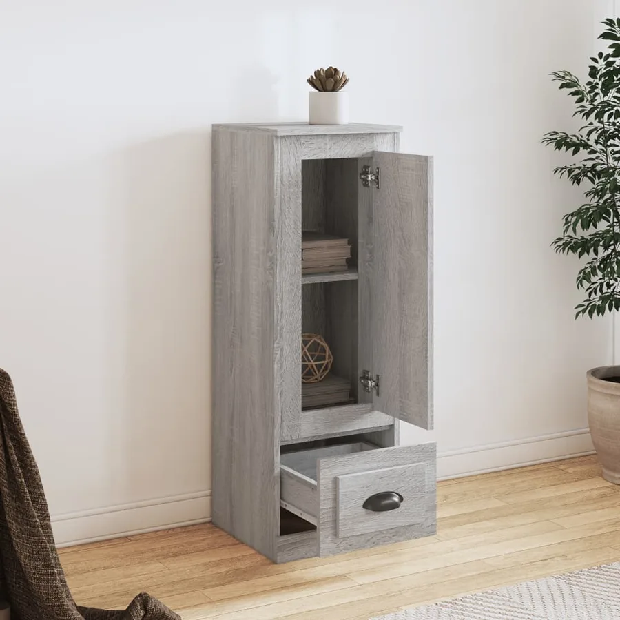 Buffet haut sonoma gris 36x35,5x103,5 cm bois d'ingénierie - 3