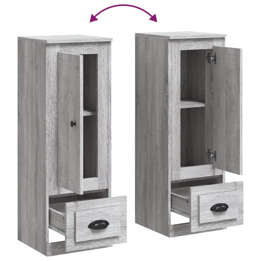 Buffet haut sonoma gris 36x35,5x103,5 cm bois d'ingénierie - 8