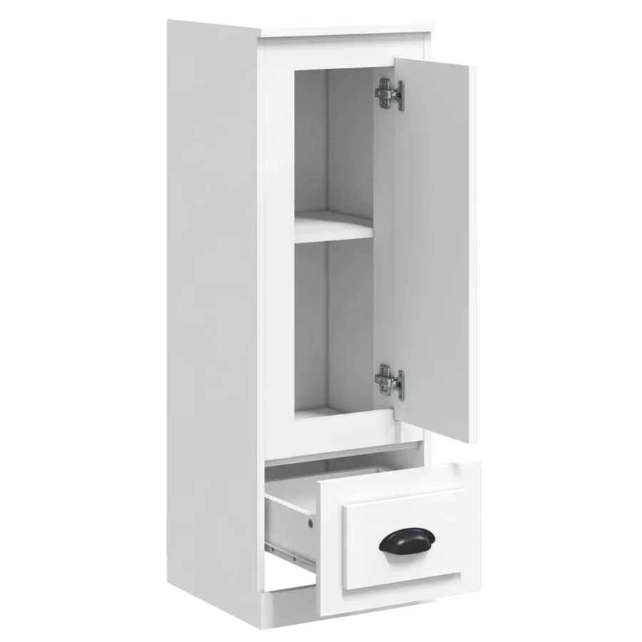 Buffet haut blanc 36x35,5x103,5 cm bois d'ingénierie - 7