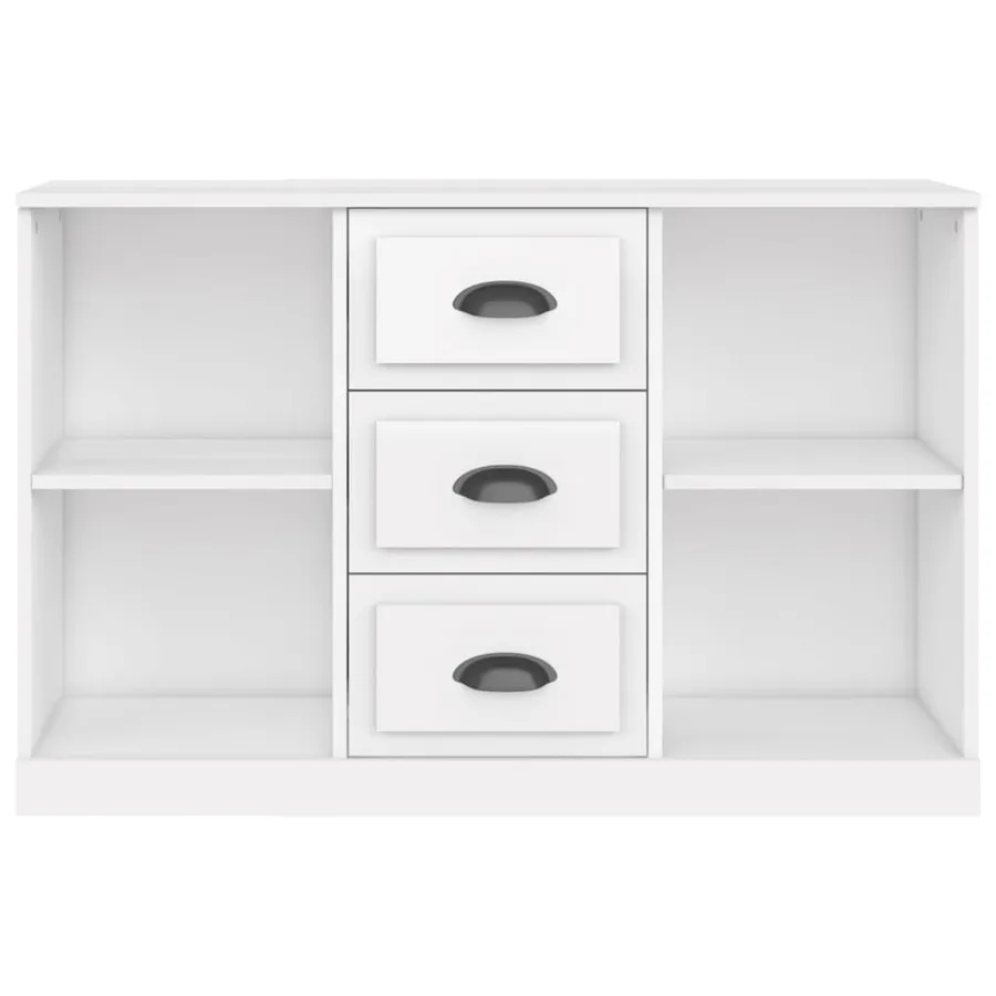 Buffet blanc brillant 104,5x35,5x67,5 cm bois d'ingénierie - 4