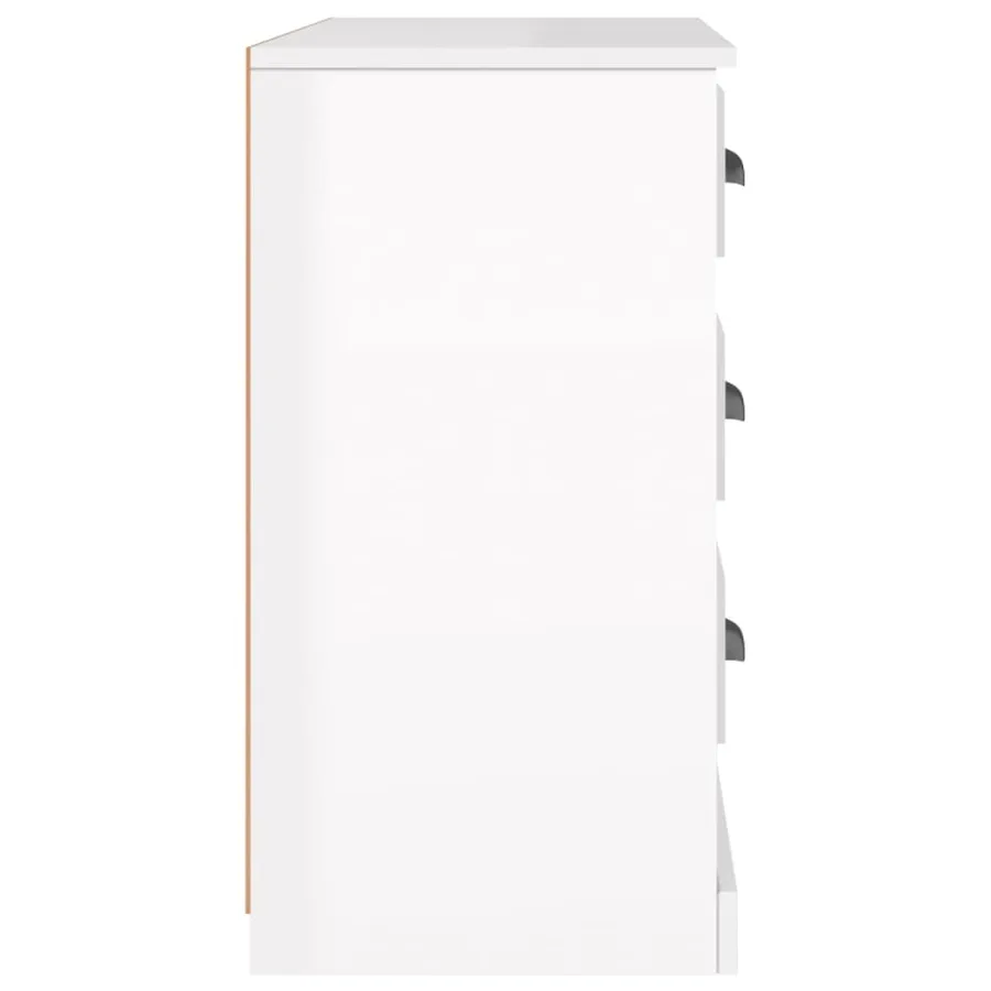 Buffet blanc brillant 104,5x35,5x67,5 cm bois d'ingénierie - 5