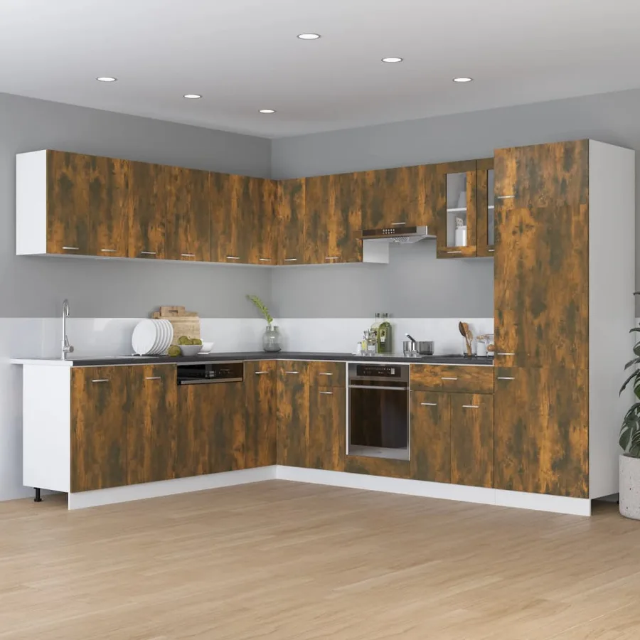 Armoire réfrigérée "Lyon" Chêne fumé 60 x 57 x 207 cm Bois d'ingénierie - 3
