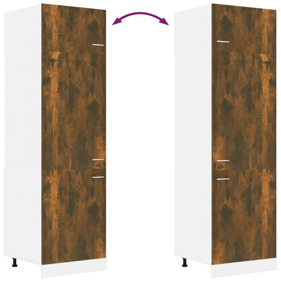 Armoire réfrigérée "Lyon" Chêne fumé 60 x 57 x 207 cm Bois d'ingénierie - 6