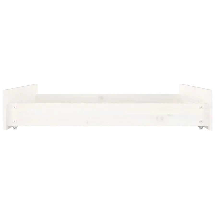 Tiroirs de lit 2 pcs blanc Bois de pin massif - 5