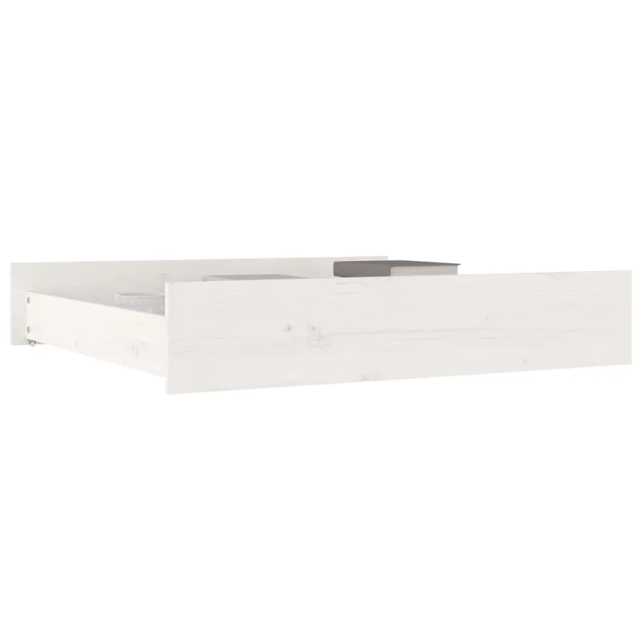 Tiroirs de lit 2 pcs blanc Bois de pin massif - 6
