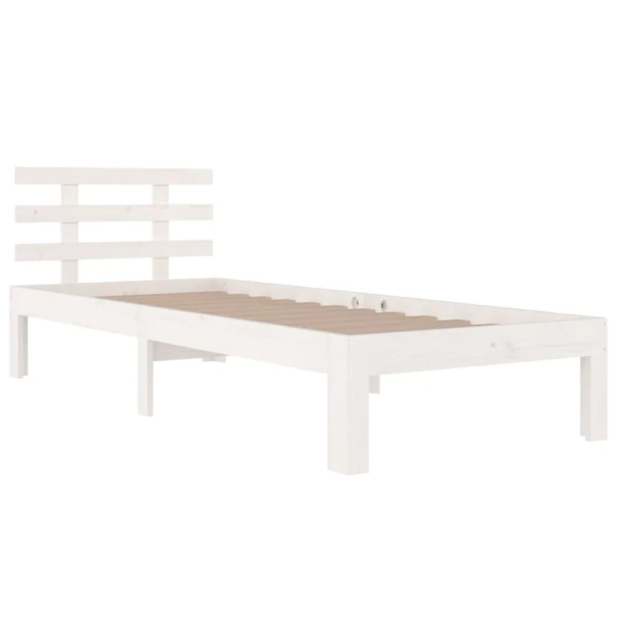 Cadre de lit sans matelas blanc 90x190 cm - 3