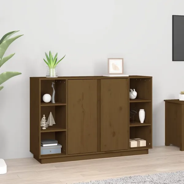 Buffet Marron miel 120x35x80 cm Bois massif de pin