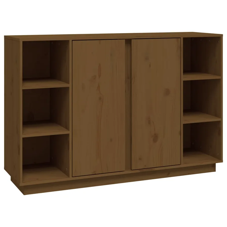 Buffet Marron miel 120x35x80 cm Bois massif de pin - 2
