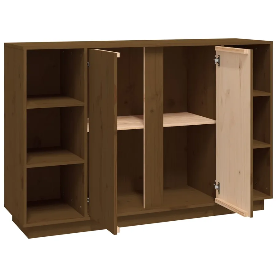 Buffet Marron miel 120x35x80 cm Bois massif de pin - 8