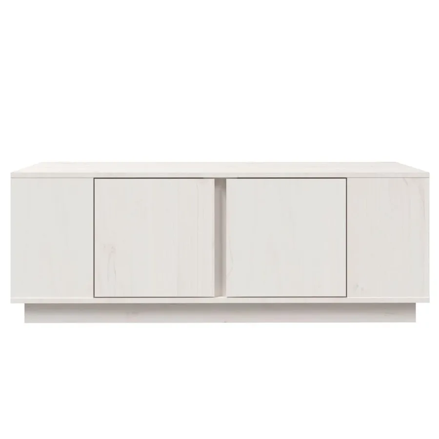 Table basse Blanc 110x50x40 cm Bois massif de pin - 5