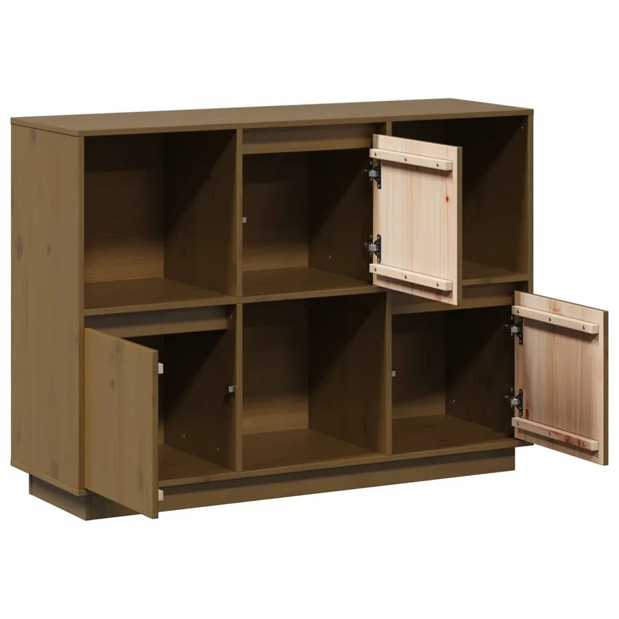 Buffet Marron miel 110,5x35x80 cm Bois massif de pin - 7