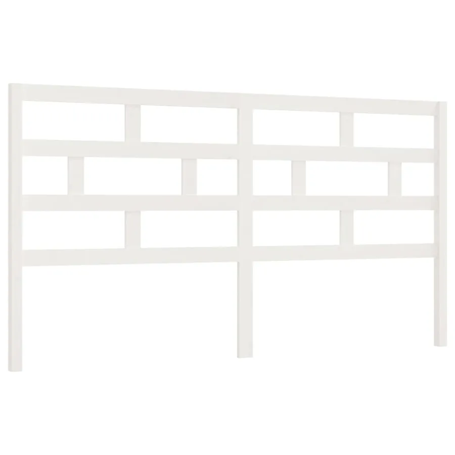 Tête de lit Blanc 186x4x100 cm Bois massif de pin - 2
