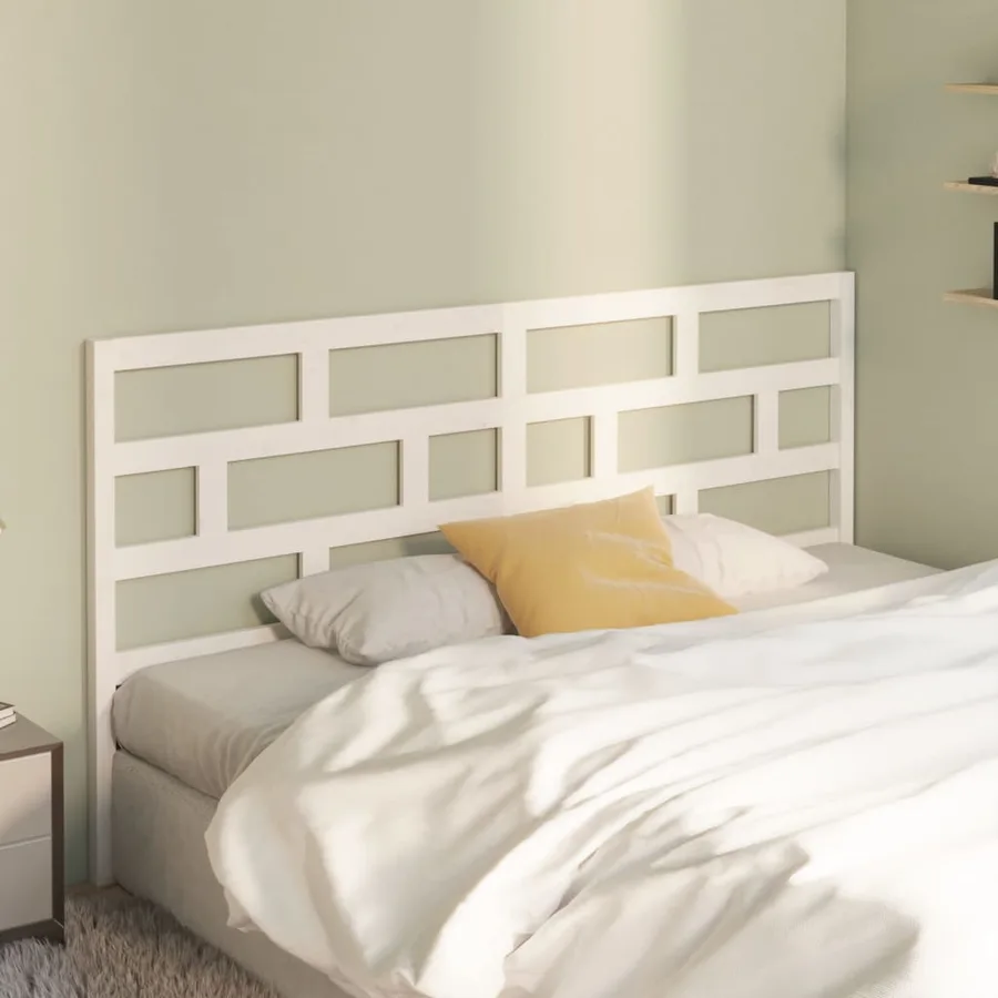 Tête de lit Blanc 186x4x100 cm Bois massif de pin - 3