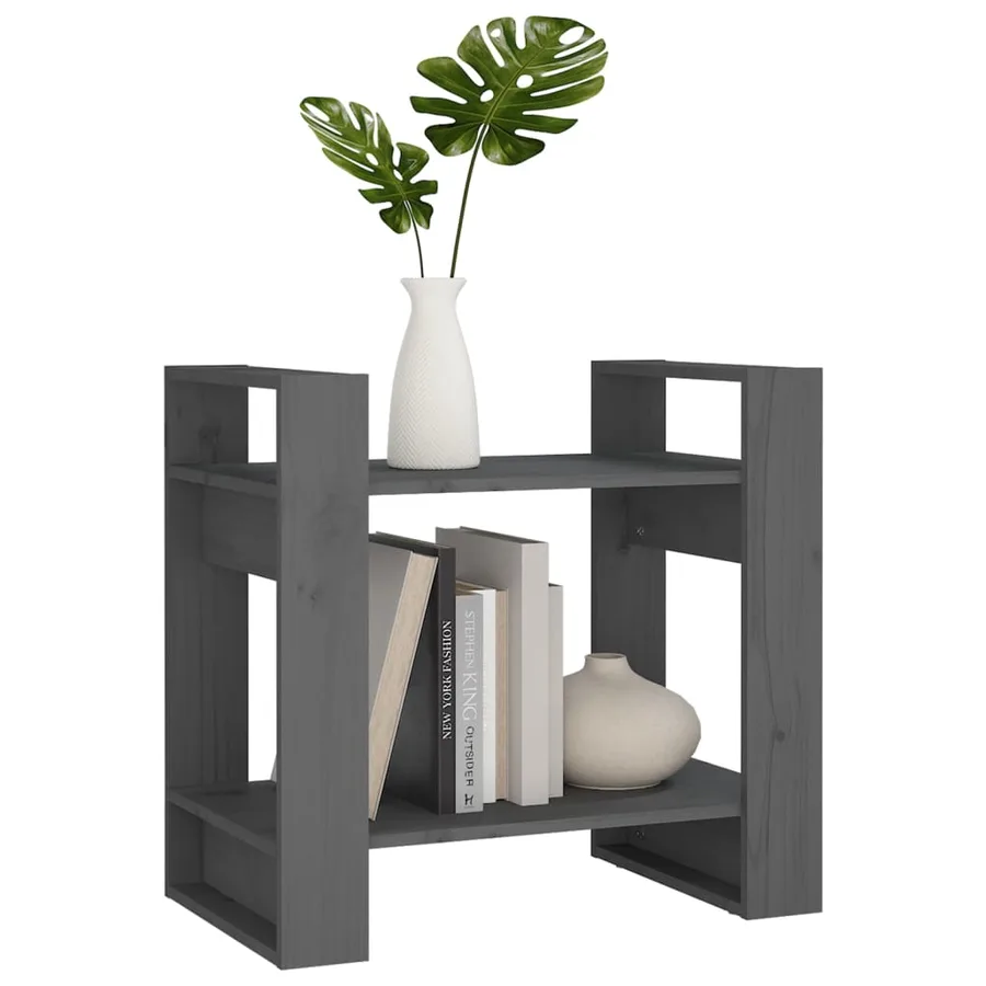 Bibliothèque/Séparateur de pièce Gris 60x35x57 cm Pin massif - 5