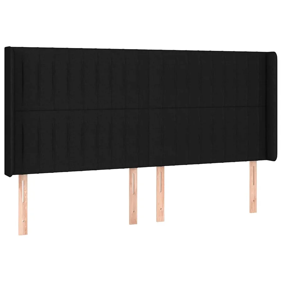 Sommier à lattes de lit matelas et LED Noir 160x200 cm Tissu - 7