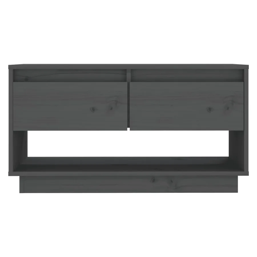 Meuble TV Gris 74x34x40 cm Bois de pin massif - 3