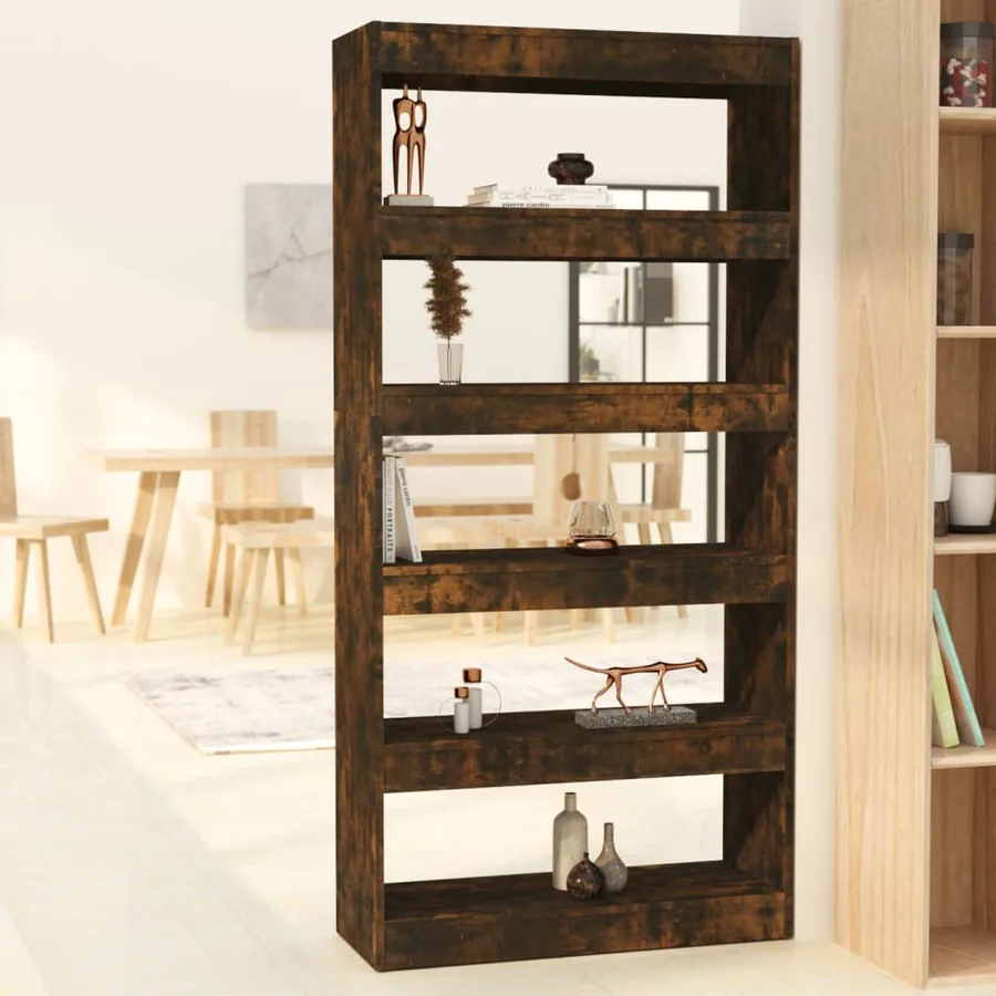 Bibliothèque/Séparateur de pièce Chêne fumé Bois d'ingénierie