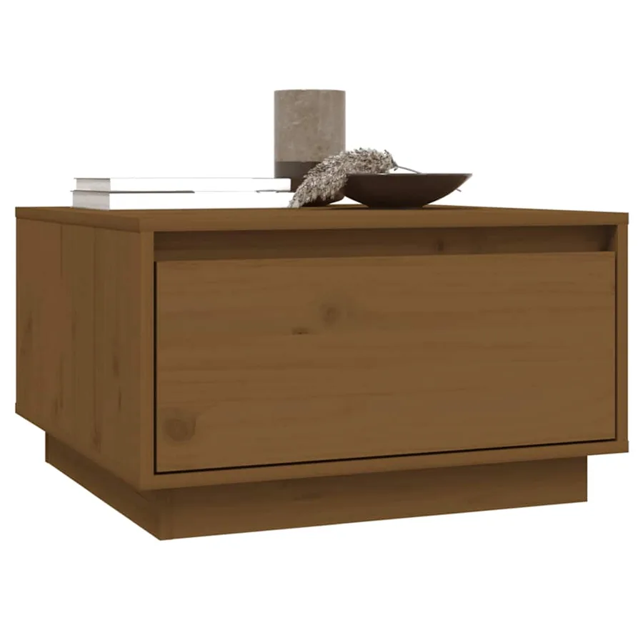 Table basse Marron miel 55x56x32 cm Bois massif de pin - 4
