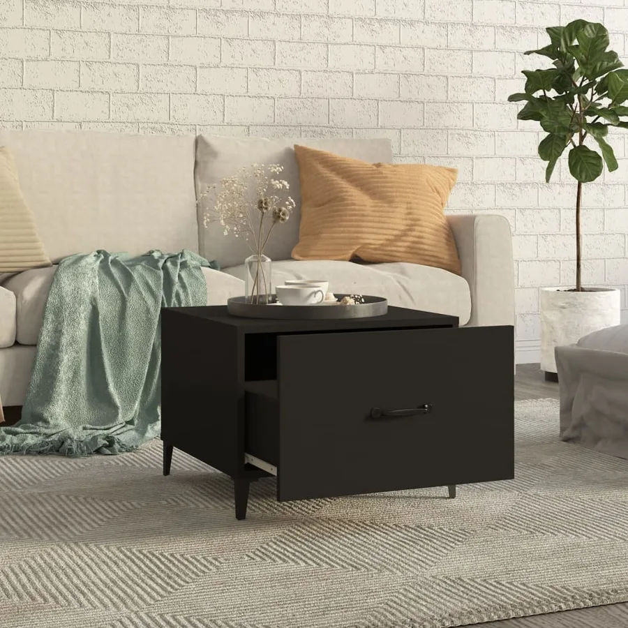 Tables basses avec pieds en métal 2 pcs Noir 50x50x40 cm - 3