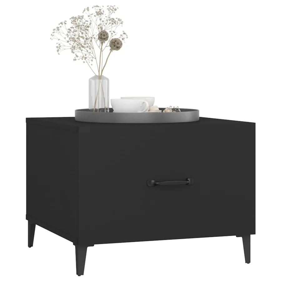 Tables basses avec pieds en métal 2 pcs Noir 50x50x40 cm - 4