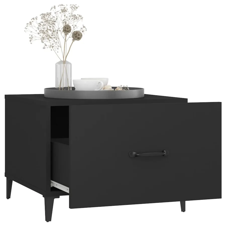 Tables basses avec pieds en métal 2 pcs Noir 50x50x40 cm - 5