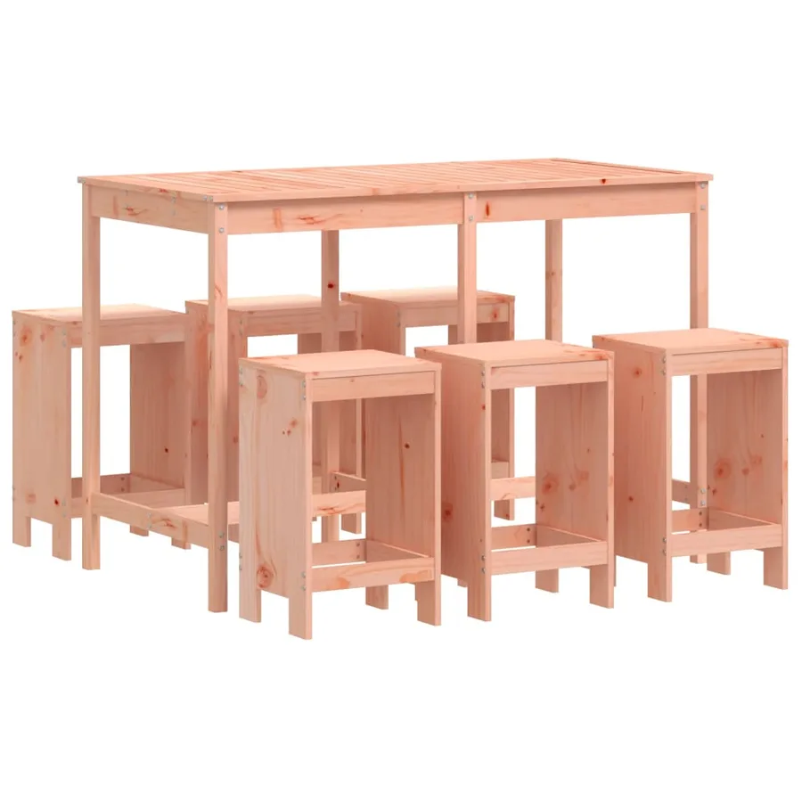 Ensemble de bar de jardin 7 pcs bois massif douglas - 2