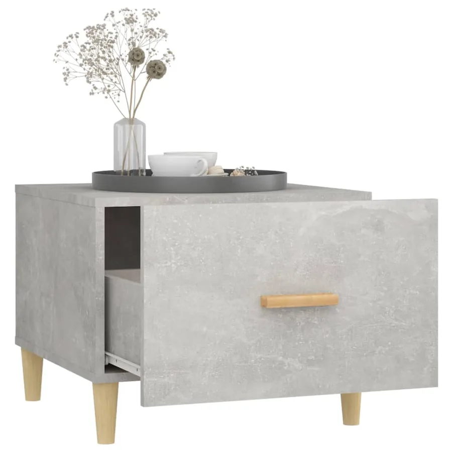Tables basses 2 pcs gris béton 50x50x40 cm bois d'ingénierie - 4
