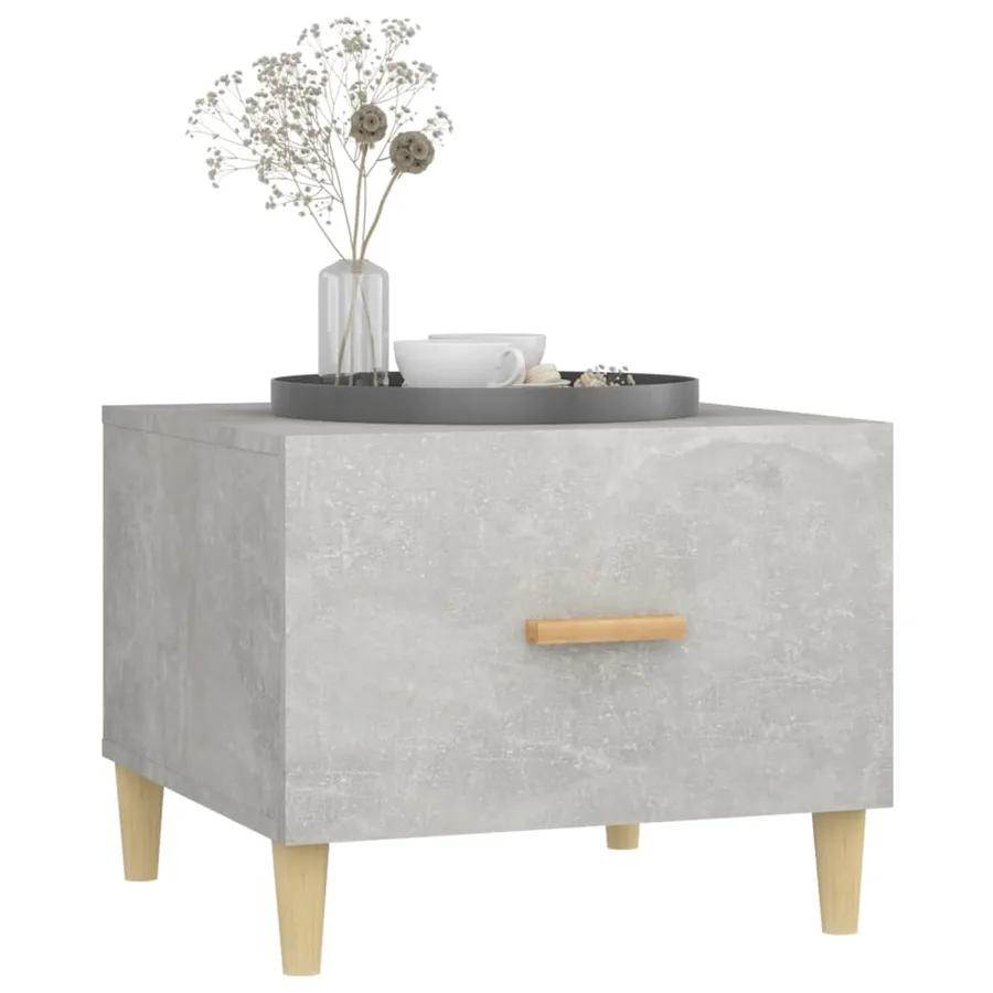 Tables basses 2 pcs gris béton 50x50x40 cm bois d'ingénierie - 5