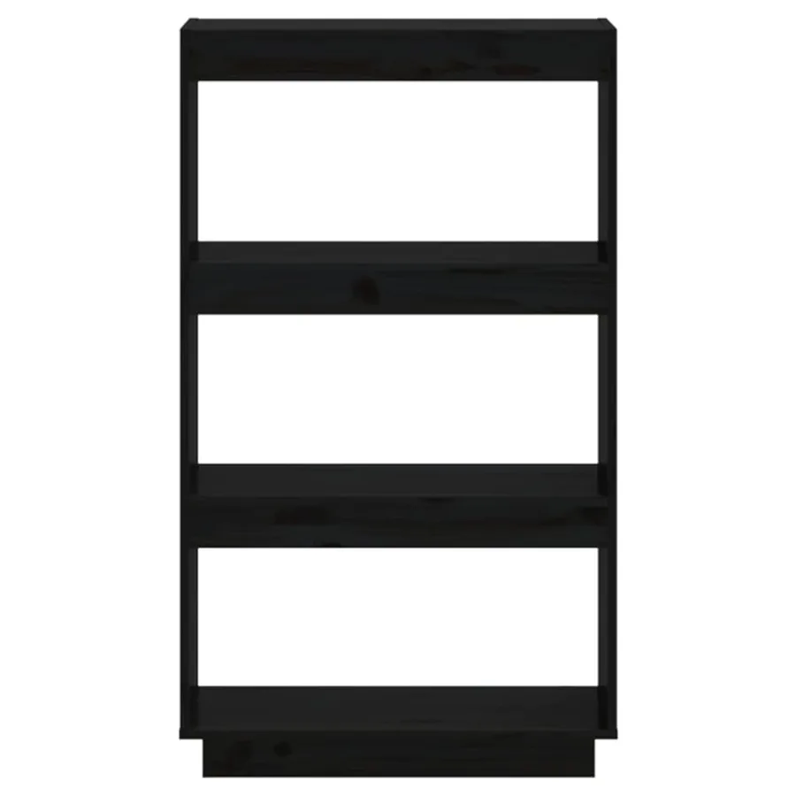 Bibliothèque/Séparateur de pièce Noir 60x35x103 cm Pin massif - 5