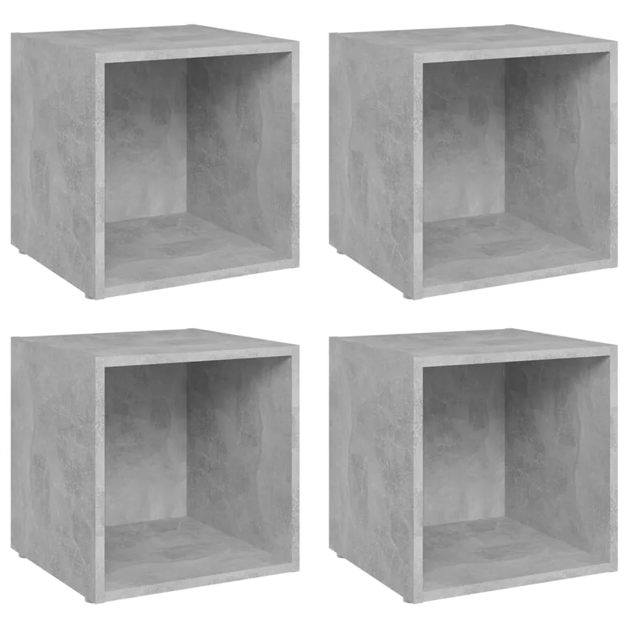Meubles TV 4 pcs gris béton 37x35x37 cm bois d’ingénierie - 2