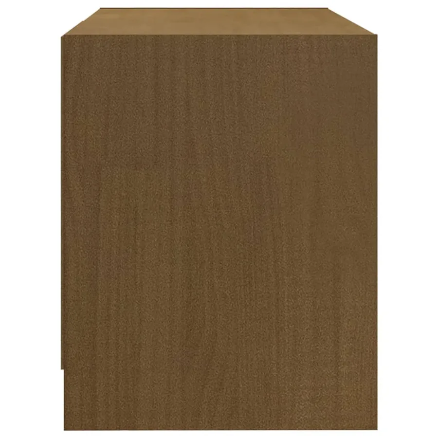 Meuble TV Marron miel 80x31x39 cm Bois de pin massif - 6
