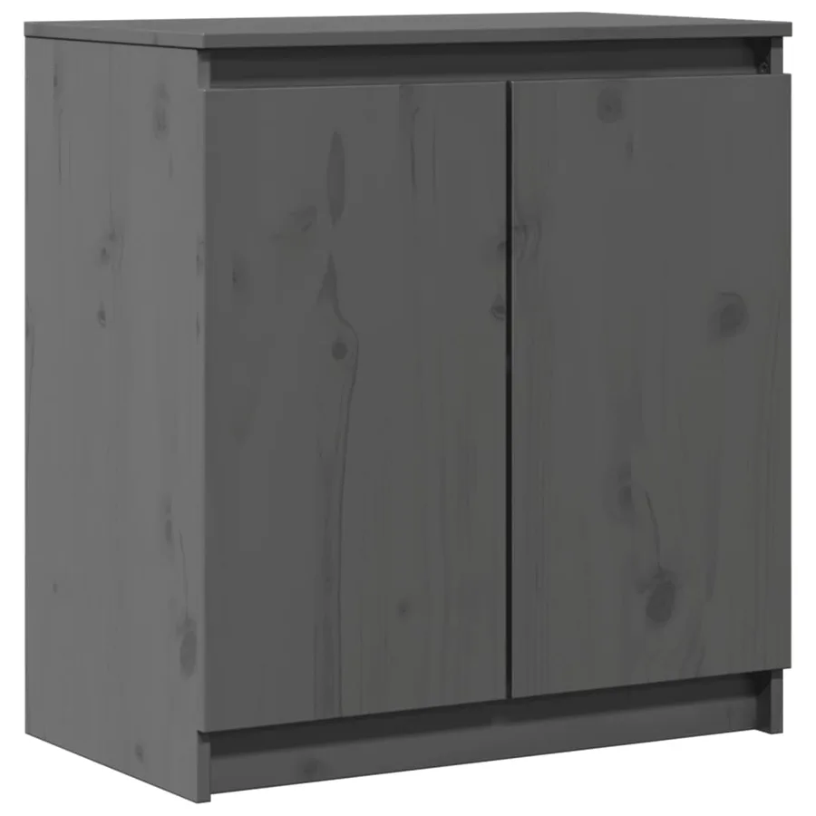 Armoire latérale gris 60x36x65 cm bois de pin massif - 2