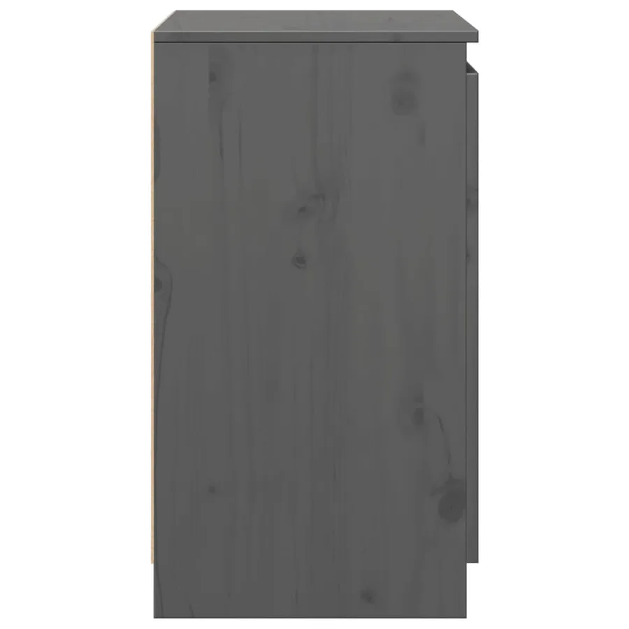Armoire latérale gris 60x36x65 cm bois de pin massif - 7