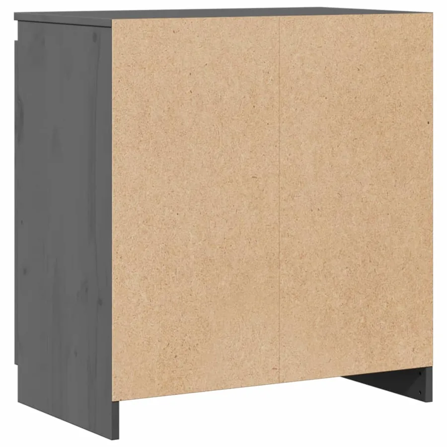 Armoire latérale gris 60x36x65 cm bois de pin massif - 8