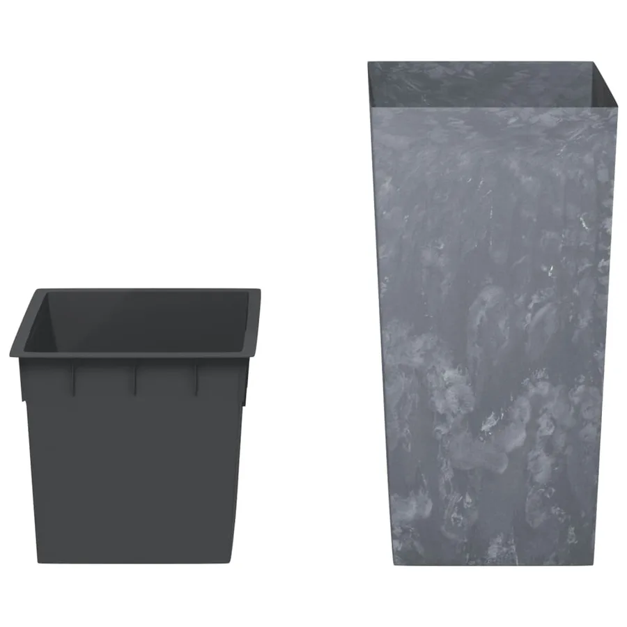 Jardinière et intérieur amovible gris 21/49 L PP aspect béton - 3