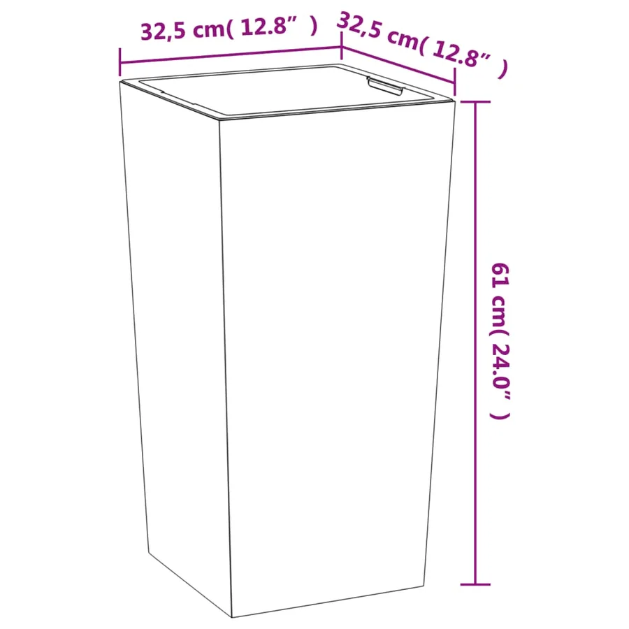 Jardinière et intérieur amovible gris 21/49 L PP aspect béton - 7