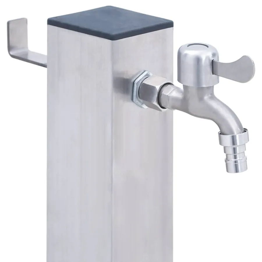 Colonne à eau de jardin 40 cm acier inoxydable carré - 5