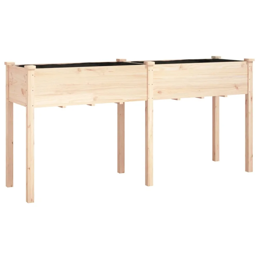Jardinière avec doublure 161x45x76 cm bois massif de sapin - 2