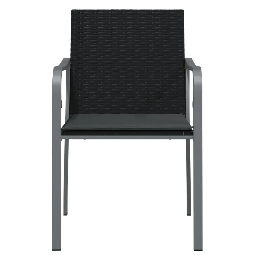 Chaises de jardin avec coussins lot de 2 noir 56x59x84 cm rotin - 4