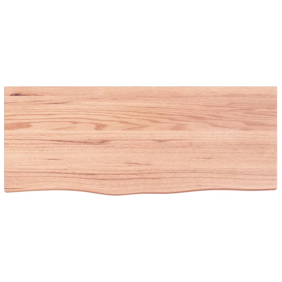 Étagère murale marron clair bois chêne massif traité - 4