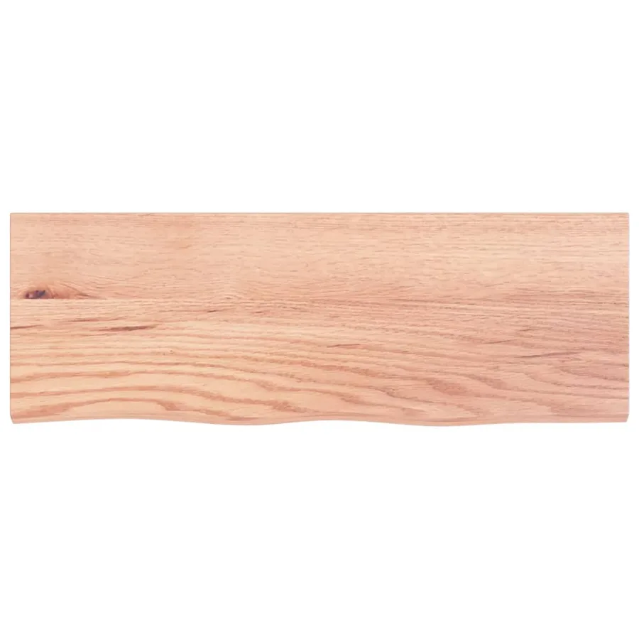 Étagère murale marron clair bois chêne massif traité - 4
